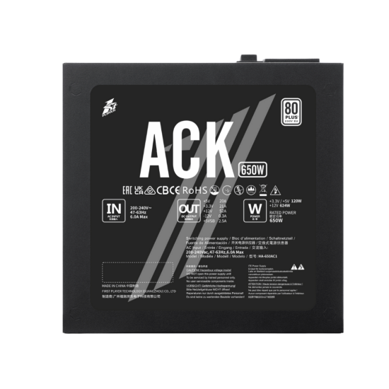 1STPLAYER ACK Bronze 650W 80 PLUS Bronze Power Supply