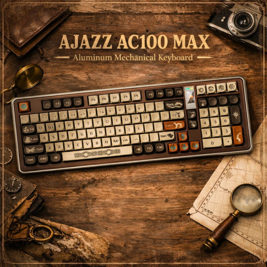 Ajazz AC100 MAX RGB Tri-Mode Aluminum Mechanical Keyboard