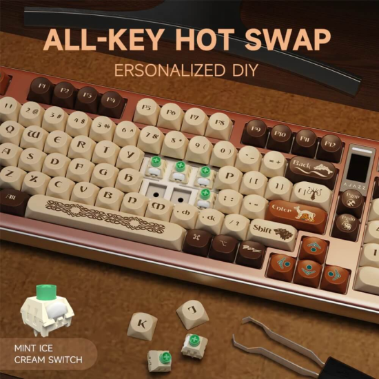 Ajazz AC100 MAX RGB Tri-Mode Aluminum Mechanical Keyboard