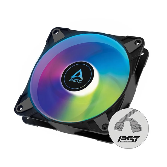 ARCTIC P12 PWM PST A-RGB BLACK 120 MM FAN WITH CABLE SPLITTER (SINGLE)