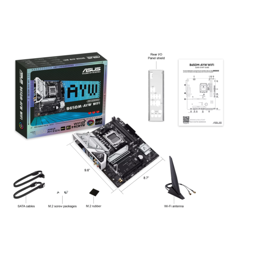 ASUS B650M-AYW WIFI DDR5 AMD AM5 M-ATX Motherboard