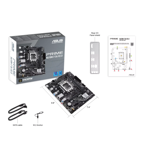 ASUS PRIME H610M-F D4 R2.0 DDR4 LGA 1700 Micro ATX Motherboard