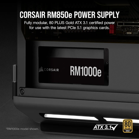 Corsair RM850e 850W 80+ Gold Fully Modular ATX 3.0 Power Supply (UK)