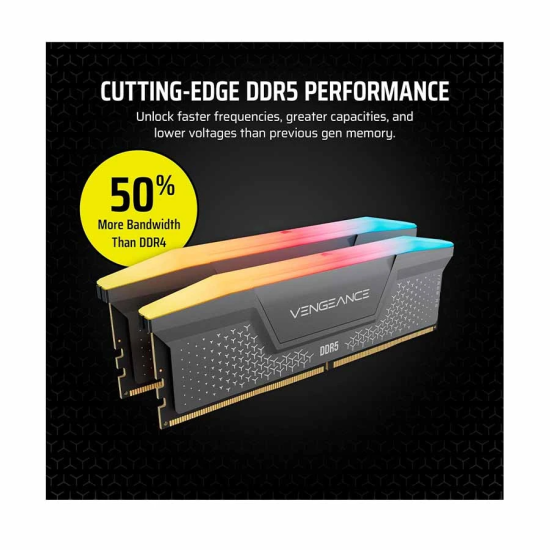 Corsair Vengeance RGB RS 8GB DDR5 6000MHz Gray Heatsink Desktop RAM