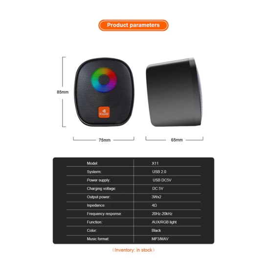 KISONLI X11 RGB USB MINI PORTABLE SPEAKER
