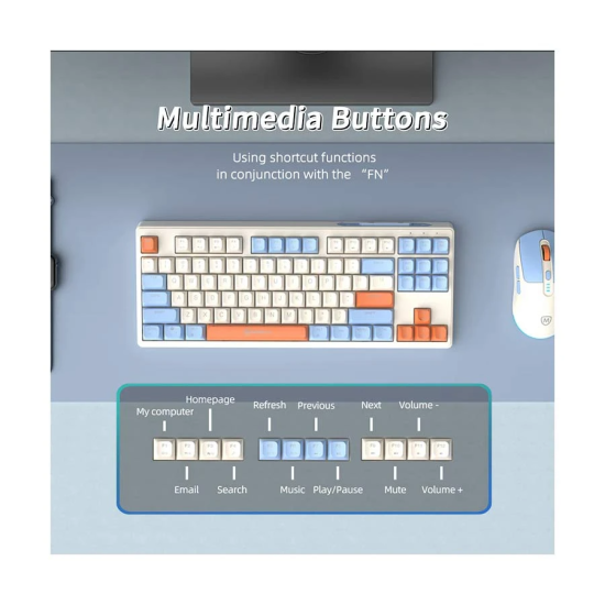 Micropack KM-269W Wireless Membrane Keyboard & Mouse Combo I Orange