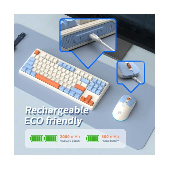 Micropack KM-269W Wireless Membrane Keyboard & Mouse Combo I Orange