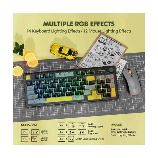 Micropack KM-270W Wireless Membrane Keyboard & Mouse Combo | Black