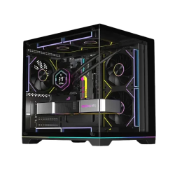 PC Power Darkion Infinity Mid Tower  Micro ATX Black Gaming Casing