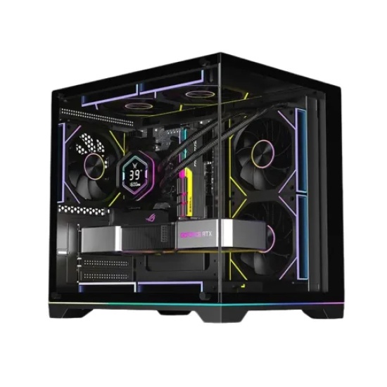 PC Power Darkion Infinity Mid Tower  Micro ATX Black Gaming Casing