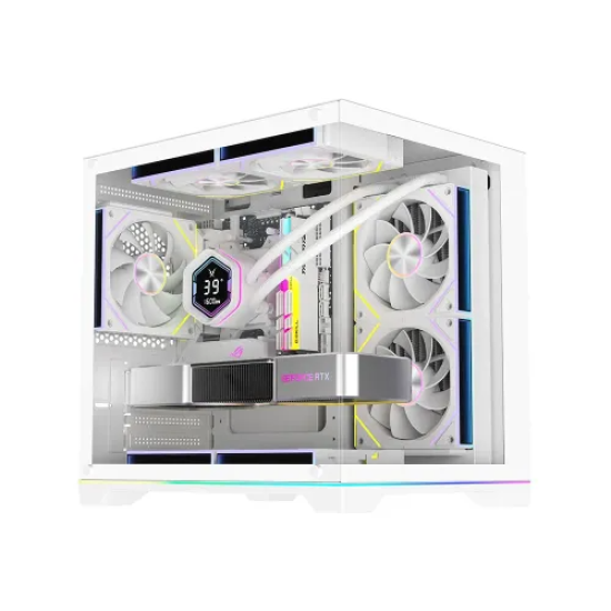 PC Power Darkion Infinity Mid Tower Micro ATX White Gaming Casing