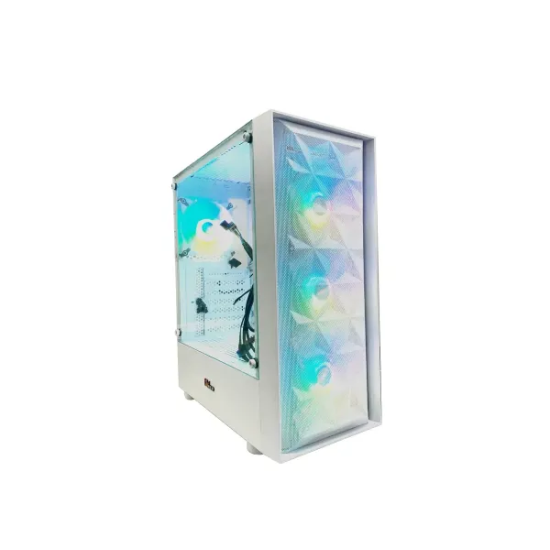 PC PowerPP-GS2402 Wind Fury Mesh Mid Tower ATX Gaming Casing (White)