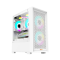 PC Power White Flow Mesh Mid Tower ATX Gaming Casing with 350W Power Supply