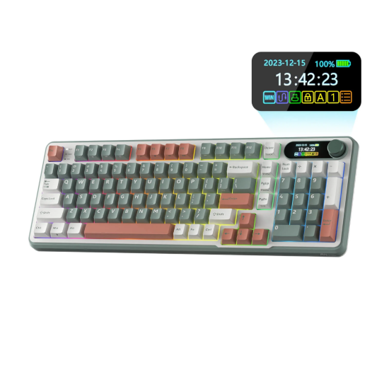 Royal Kludge S98 Tri Mode Hot Swappable Mechanical Keyboard With Display