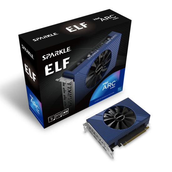 SPARKLE Intel Arc A380 ELF 6GB GDDR6 Black & Blue Graphics Card