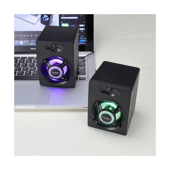 T-WOLF S1 RGB 2:0 Wired Gaming Speaker