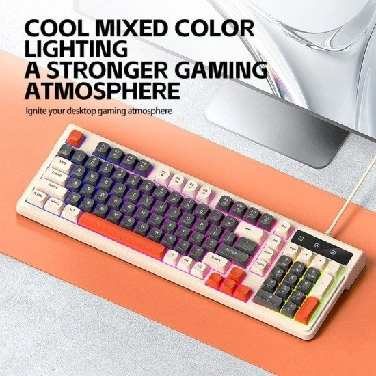 T-WOLF T13 Mixed Color Keycaps LED Gaming Keyboard