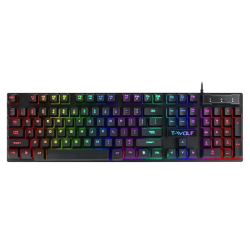 T-WOLF T20 RGB WIRED GAMING KEYBOARD BLACK