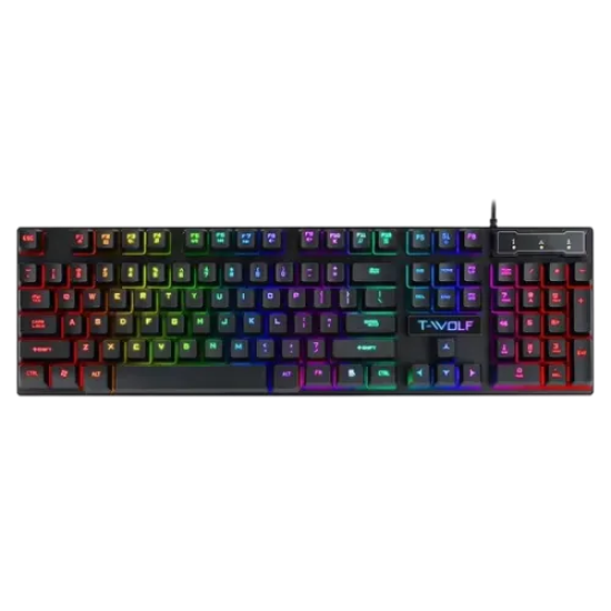 T-WOLF T20 RGB WIRED GAMING KEYBOARD BLACK