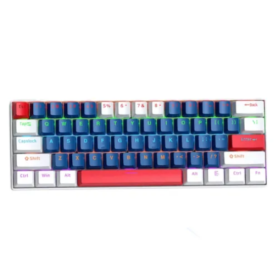 T-Wolf T60 60% RGB Wired Mechanical Gaming Keyboard | Blue White