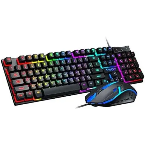 T-WOLF TF200 RGB Gaming Keyboard Mouse Combo