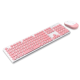 T-Wolf TF770 Wireless Keyboard Mouse Combo | Pink