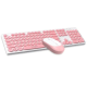 T-Wolf TF770 Wireless Keyboard Mouse Combo | Pink