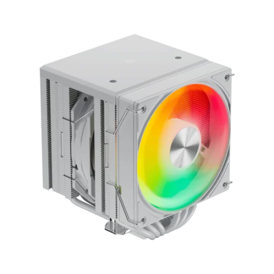 upHere UE2TC6 ARGB Dual Tower Air CPU Cooler – Premium White ARGB ...