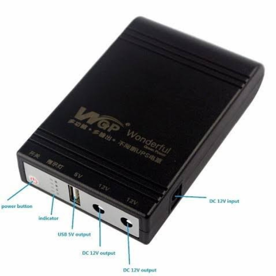 WGP 10400mAh Battery 5,12,12V Mini UPS 