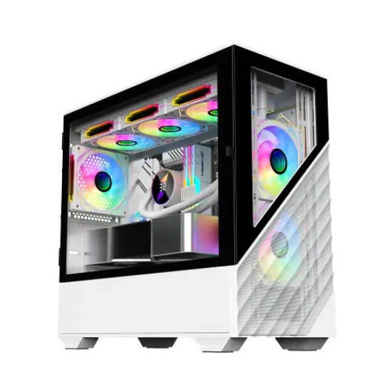 1STPLAYER D7 WHITE FC7 ARGB FAN ATX MID-TOWER Gaming Casing