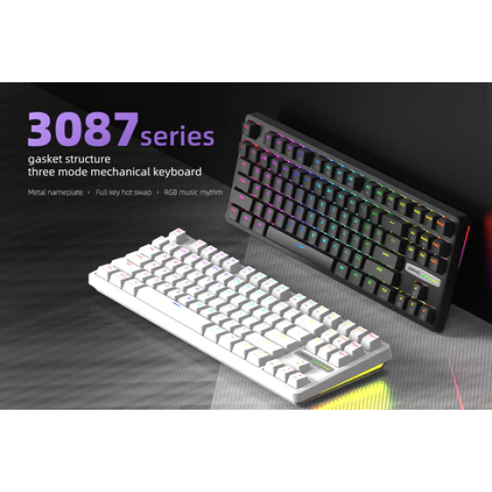 Monka 3087 Gasket Mount RGB Mechanical Keyboard Semi Hot-Swappable