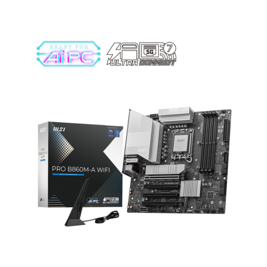 MSI PRO B860M-A WIFI LGA1851 Micro ATX Motherboard | PRO Series Motherboards