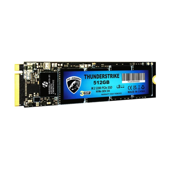 Pc Power Thunderstriker 512GB PCIe Gen 3x4 NVMe M.2 Internal SSD