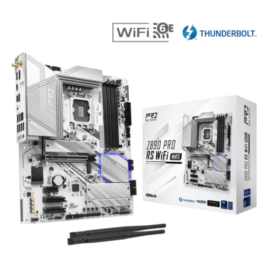 ASRock Z890 Pro RS WiFi LGA 1851 DDR5 ATX Motherboard (White)