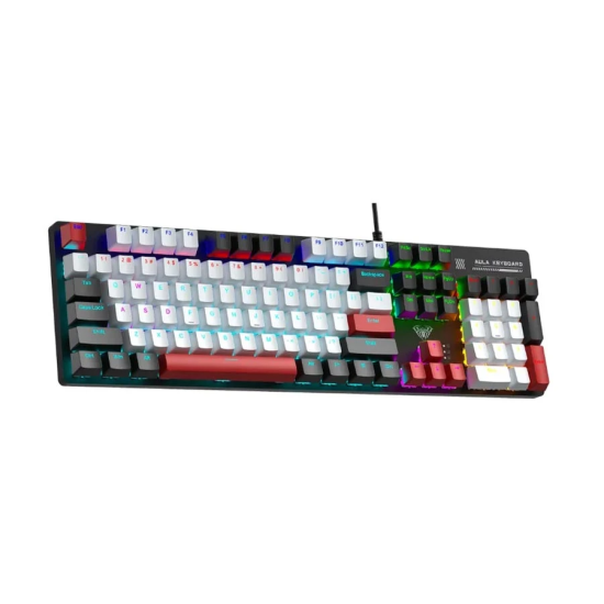 Aula S500 Wired Black + White & Red Mechanical Gaming Keyboard|Blue Switch