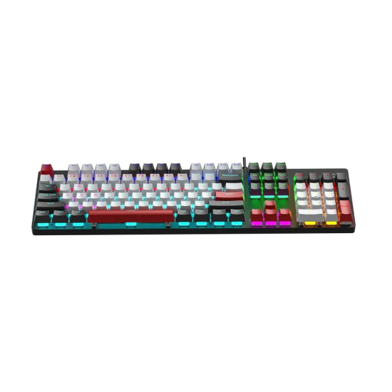 Aula S500 Wired Black + White & Red Mechanical Gaming Keyboard|Blue Switch