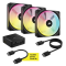 Corsair iCUE LINK QX120 RGB 3 in 1 120mm PWM Case Fan Starter Kit with iCUE LINK System Hub|Black