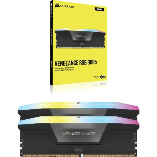 Corsair Vengeance RGB DDR5 16GB (2x8) 5200MHz With Heatsink Gaming Desktop RAM (Grey)