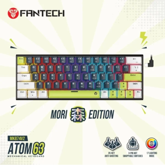 FANTECH ATOM 63 MK874V2 MORI EDITION MECHANICAL GAMING KEYBOARD|Navy Blue