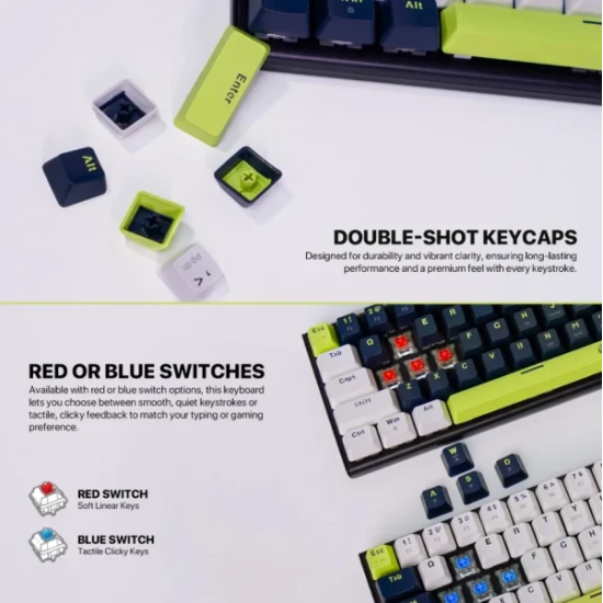 FANTECH ATOM 63 MK874V2 MORI EDITION MECHANICAL GAMING KEYBOARD|Navy Blue