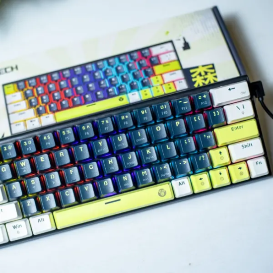 FANTECH ATOM 63 MK874V2 MORI EDITION MECHANICAL GAMING KEYBOARD|White Blue