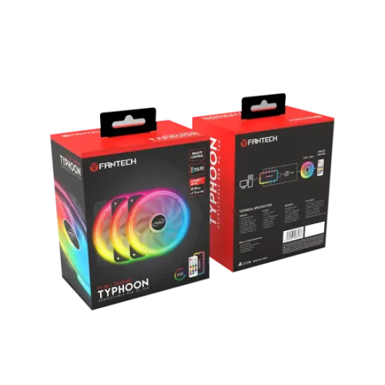 Fantech TYPHOON FB302 Addressable Anti-Vibration RGB Case Fan