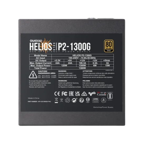 Gamdias HELIOS P2-1300G 1300W 80+ Gold Certified ATX 3.0 Fully Modular Power Supply