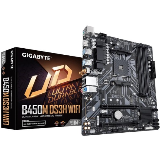 GIGABYTE B450M DS3H WIFI DDR4 AM4 AMD Micro ATX Motherboard
