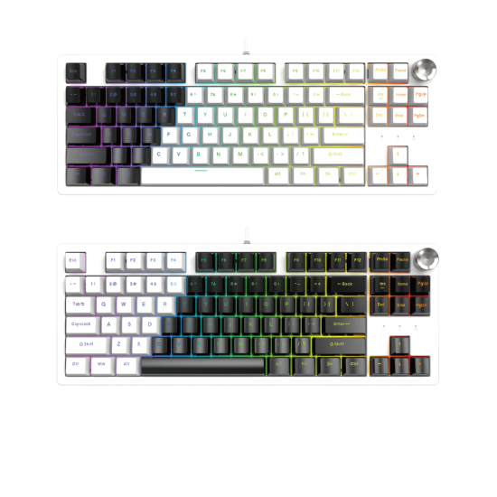 JEDEL KL106 RGB USB Wired Mechanical Keyboard with Multimedia Knob
