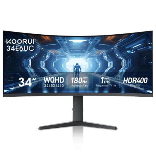 KOORUI 34E6UC 34" WQHD Curved 165Hz Gaming Monitor