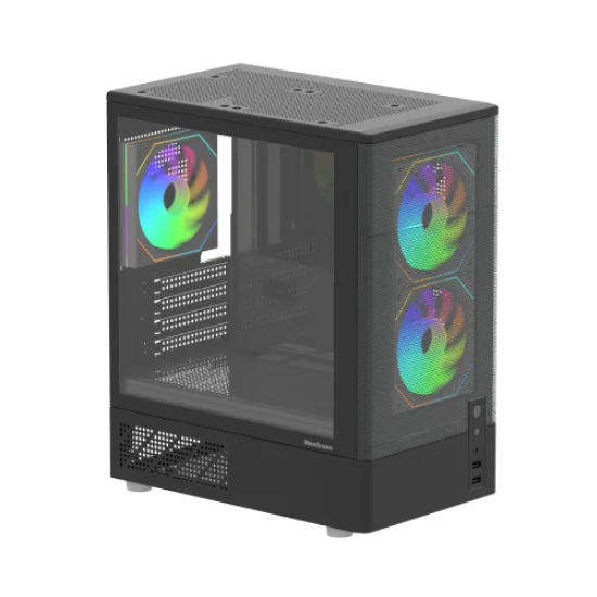 MaxGreen 310 Infinity Fan Mid-Tower M-ATX Gaming Casing With Built-in 200W PSU