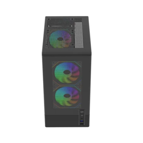 MaxGreen 310 Infinity Fan Mid-Tower M-ATX Gaming Casing With Built-in 200W PSU