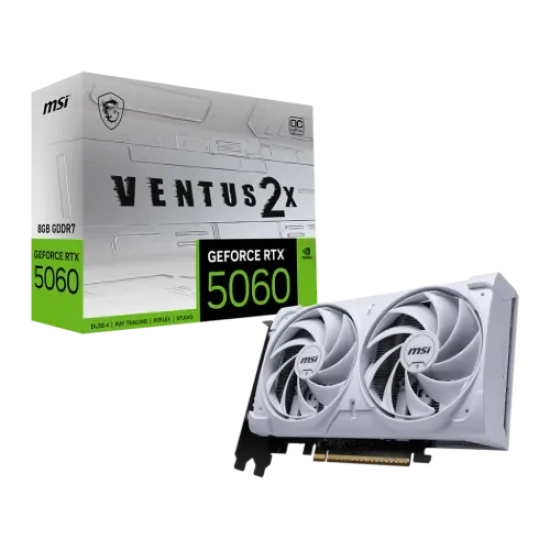 MSI GeForce RTX 5060 8G VENTUS 2X OC 8GB GDDR7 Graphics Card | WHITE