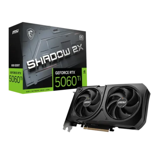 MSI GeForce RTX 5060 Ti 8G SHADOW 2X OC PLUS 8GB 128 bit GDDR7 Graphics Card